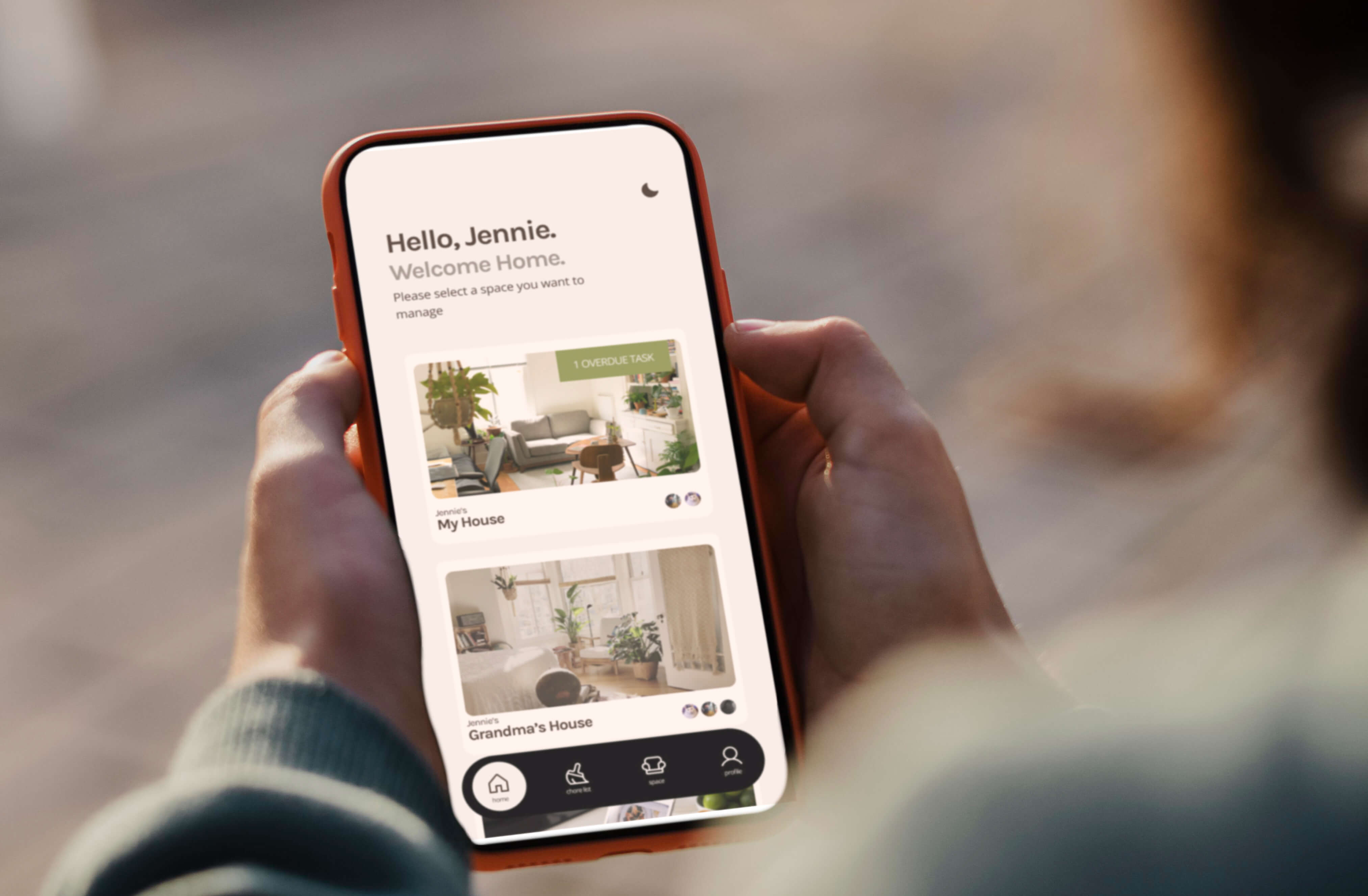 person using an app on a phone